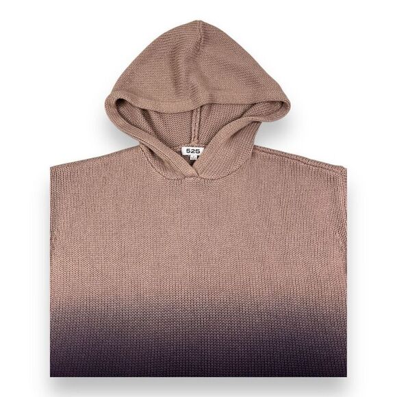 525 America Hooded Oversized Short Sleeved Ombre Sweater Size Small - Picture 3 of 7